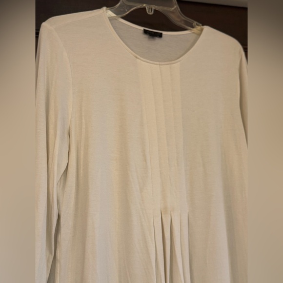 J. Jill Cream Pleated Long Sleeve Blouse - Picture 3 of 6